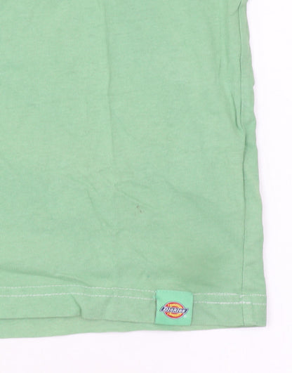 Dickies Men’s Green Logo Crew Neck Cotton Short Sleeve T-Shirt M