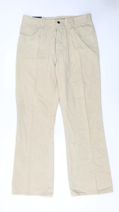 Mens UK Size L Firetrap Regular Fit Chino Beige Trousers