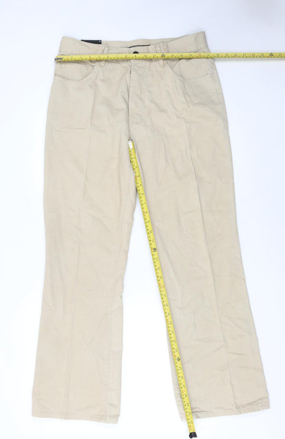 Mens UK Size L Firetrap Regular Fit Chino Beige Trousers