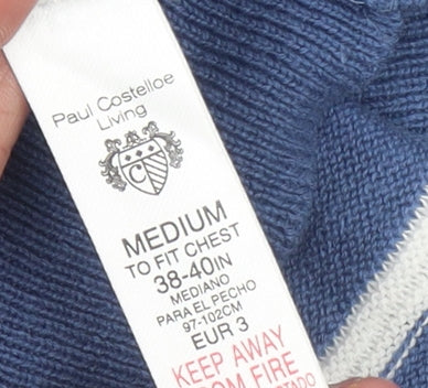 Mens UK Size M Paul Costelloe Living Blue Pullover Jumper