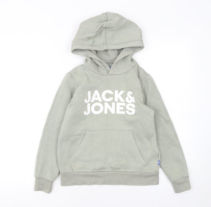 Boys UK Size 10 Years JACK & JONES Green Pullover Hoodie