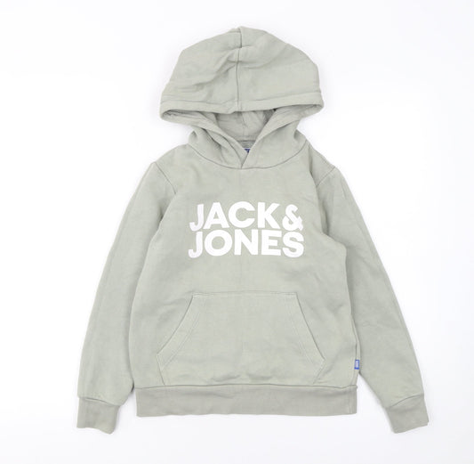 Boys UK Size 10 Years JACK & JONES Green Pullover Hoodie
