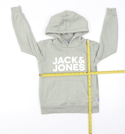 Boys UK Size 10 Years JACK & JONES Green Pullover Hoodie