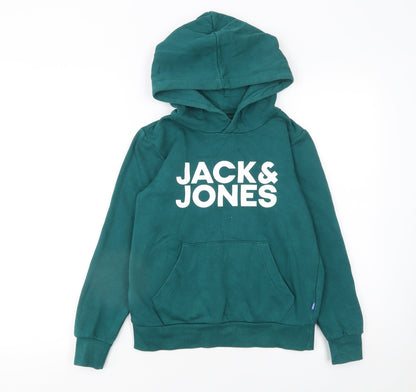 Boys UK Size 12 Years JACK & JONES Green Pullover Hoodie
