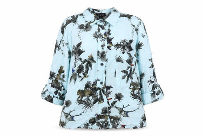 Womens UK Size 8 Topshop Blue Tunic Button-Up