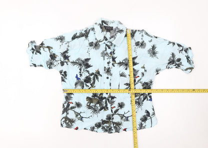Womens UK Size 8 Topshop Blue Tunic Button-Up