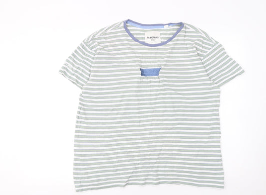 Womens UK Size 14 Superdry Green Basic T-Shirt