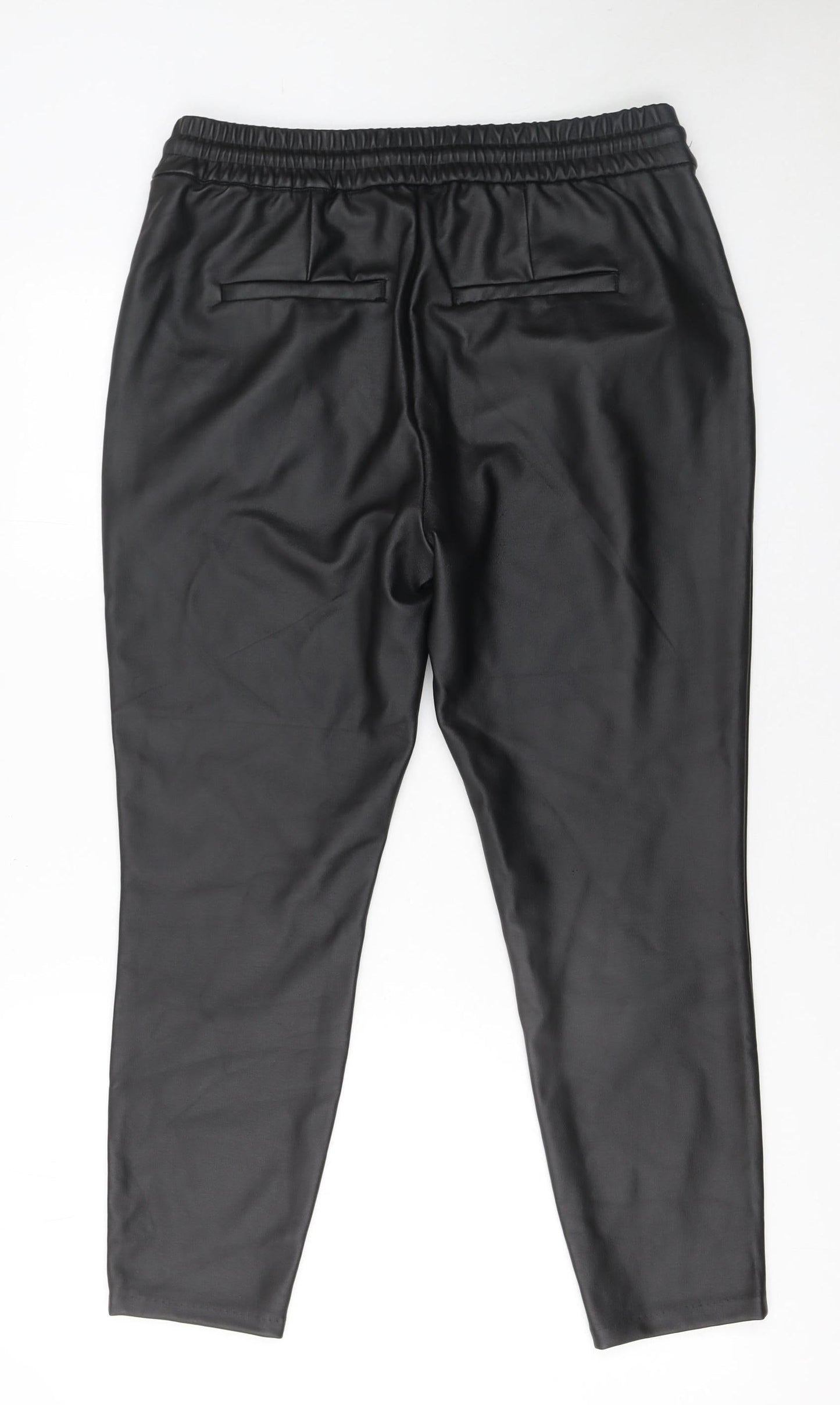 Womens UK Size 12 VERO MODA Regular Fit Jogger Black Trousers