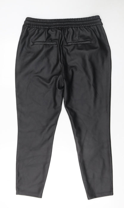 Womens UK Size 12 VERO MODA Regular Fit Jogger Black Trousers