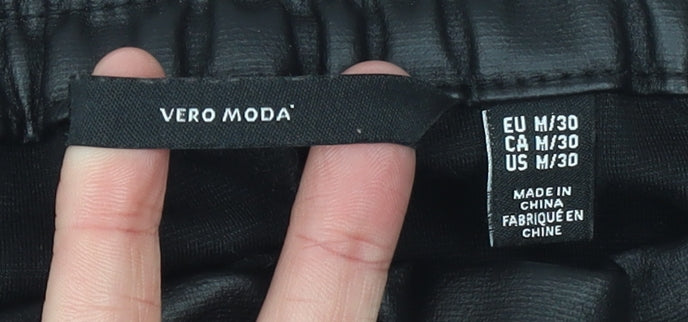 Womens UK Size 12 VERO MODA Regular Fit Jogger Black Trousers