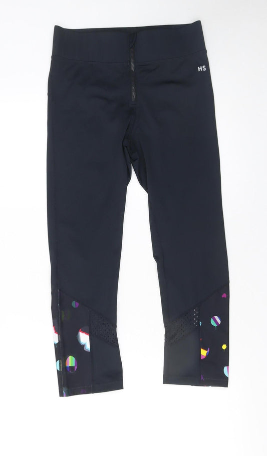 Womens UK Size S St. Bernard Slim Fit Capri Black Leggings