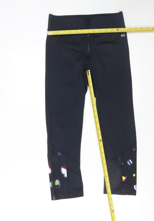 Womens UK Size S St. Bernard Slim Fit Capri Black Leggings
