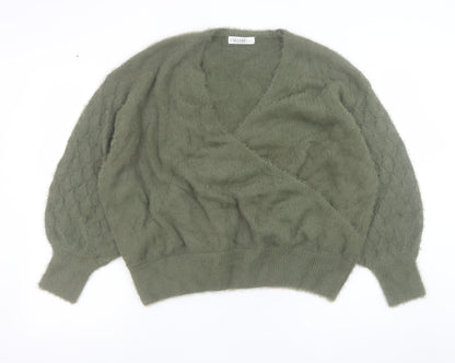 Womens UK Size XL Gallery Green Wrap Jumper