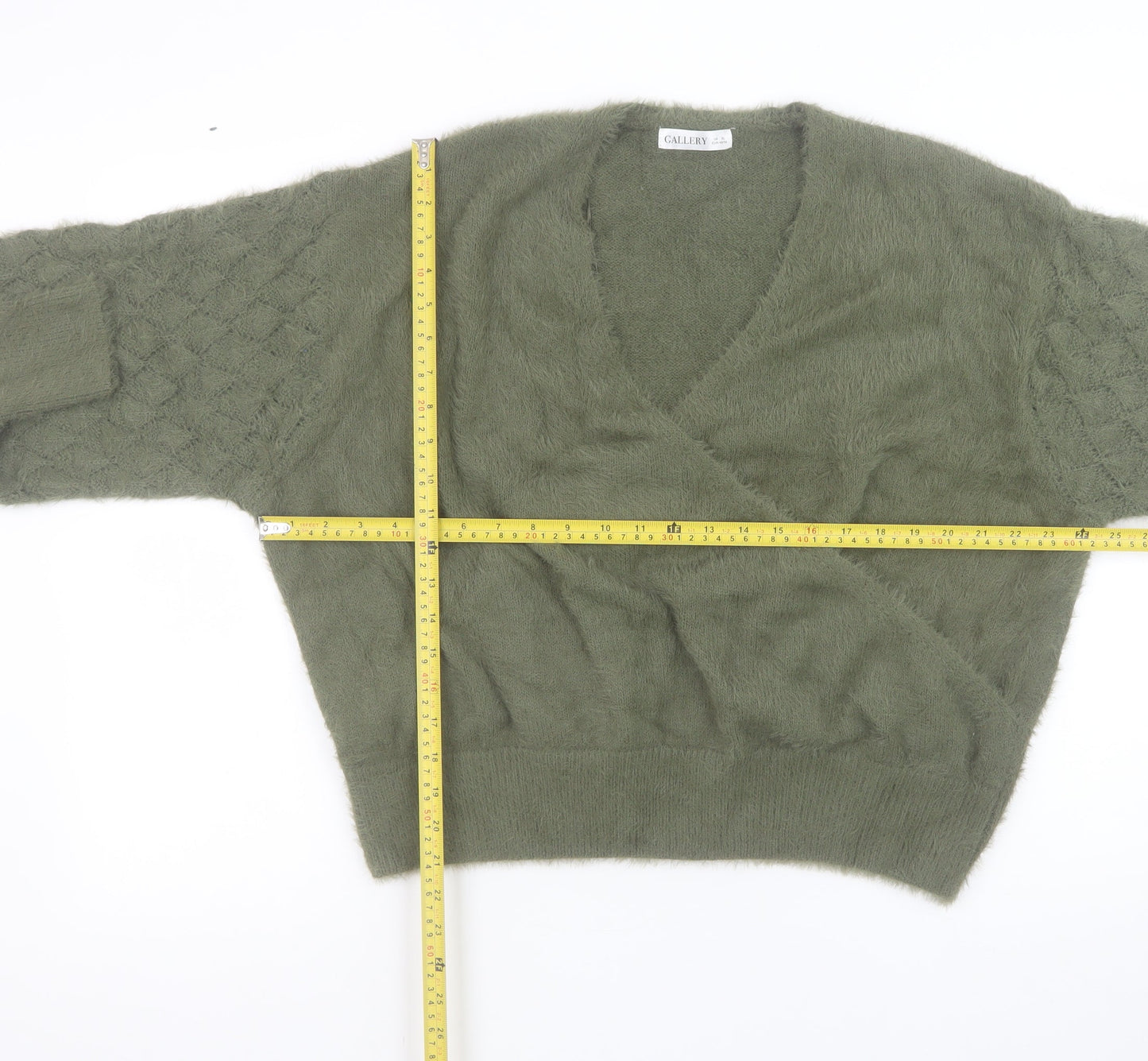 Womens UK Size XL Gallery Green Wrap Jumper