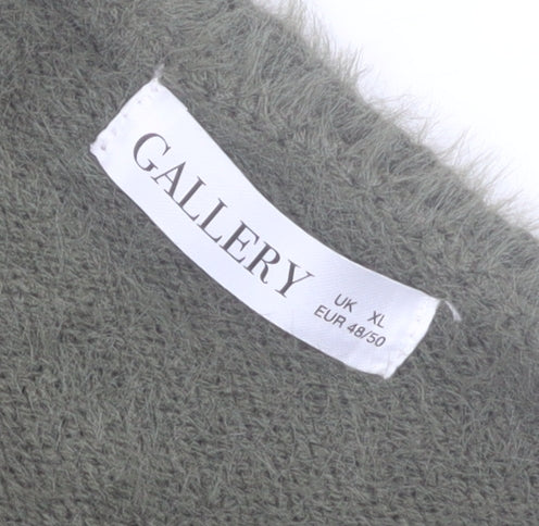 Womens UK Size XL Gallery Green Wrap Jumper