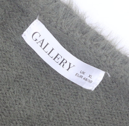 Womens UK Size XL Gallery Green Wrap Jumper