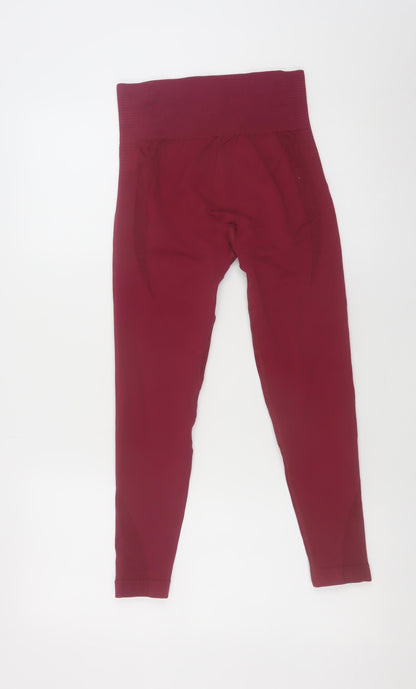 Womens UK Size 10 Fit Pink  Ankle Red Leggings