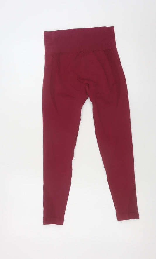Womens UK Size 10 Fit Pink  Ankle Red Leggings
