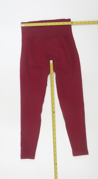 Womens UK Size 10 Fit Pink  Ankle Red Leggings