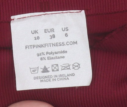 Womens UK Size 10 Fit Pink  Ankle Red Leggings