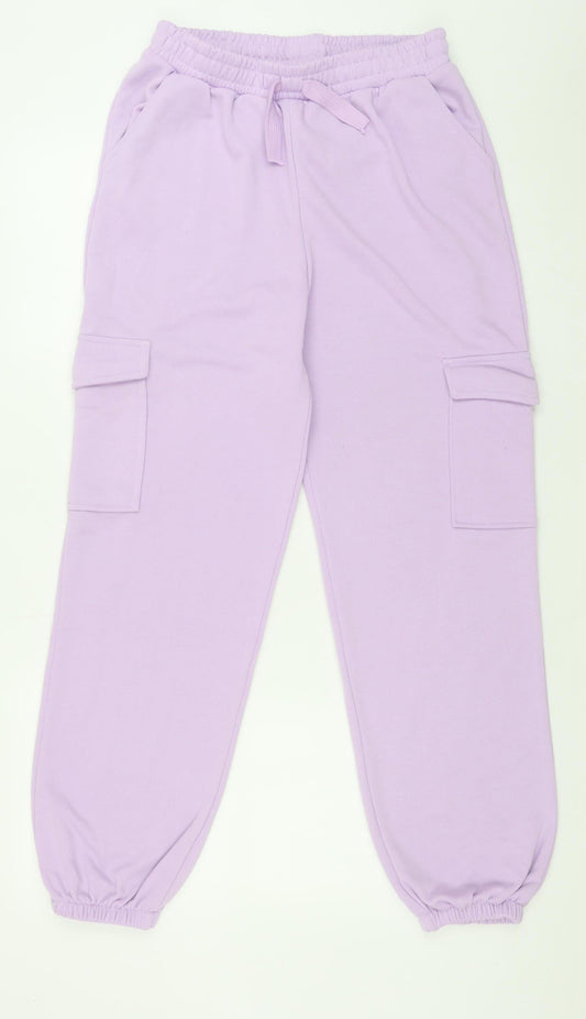 Womens UK Size 10 Dunnes Stores Relaxed Fit Cargo Purple Trousers