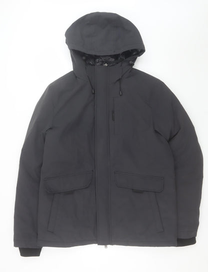 Mens UK Size M Racing Green Black Parka Coat