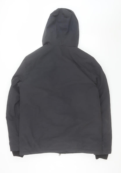 Mens UK Size M Racing Green Black Parka Coat