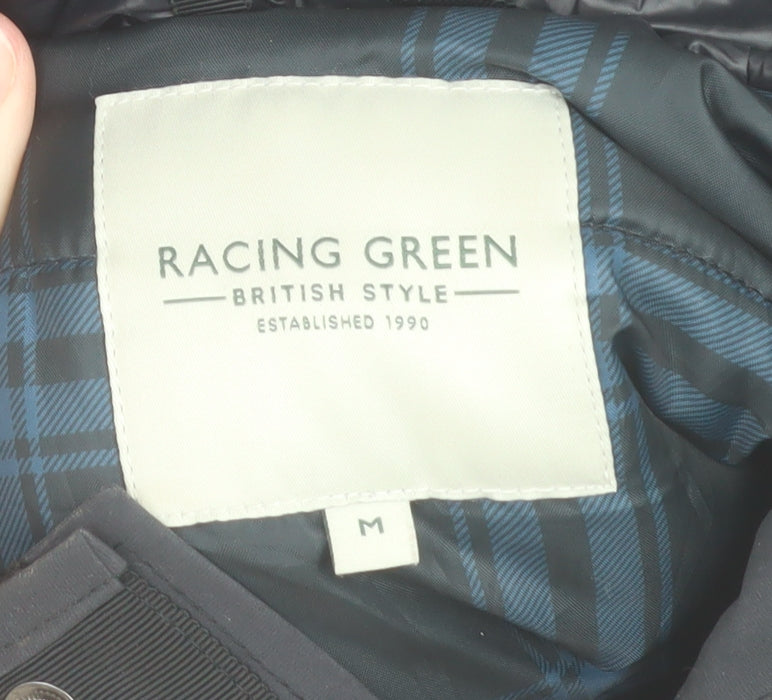 Mens UK Size M Racing Green Black Parka Coat