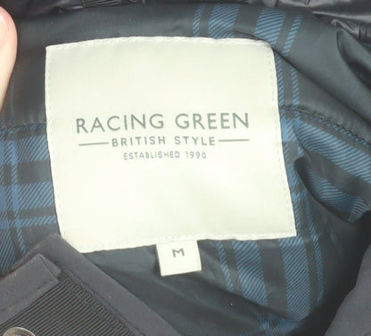 Mens UK Size M Racing Green Black Parka Coat