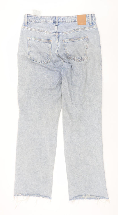 Womens UK Size 12 Zara Regular Fit Straight Blue Jeans
