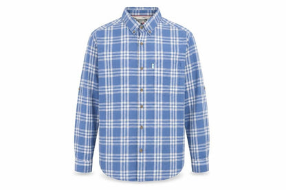 Next Men's Blue Check Cotton Long Sleeve Button-Up Shirt L