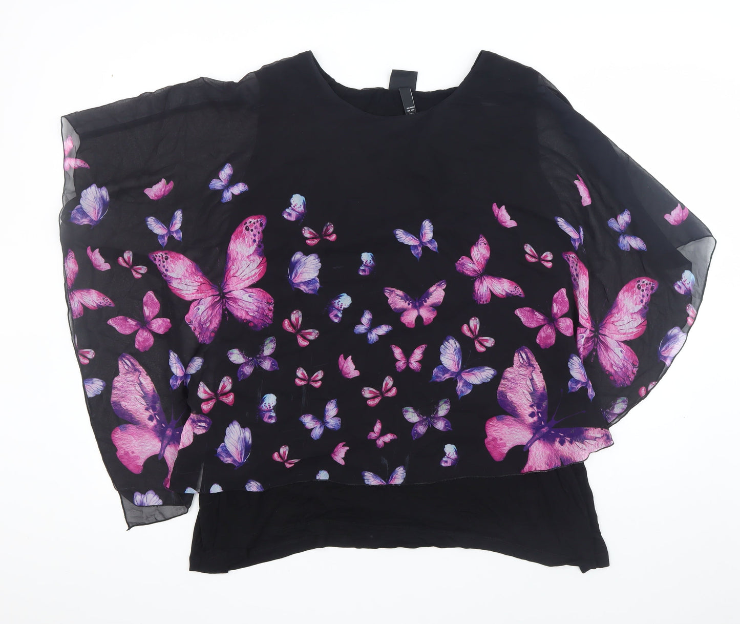 Womens UK Size 16 Ulla Popken Black Tunic Blouse