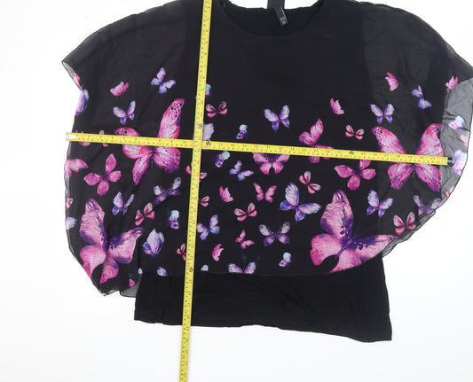 Womens UK Size 16 Ulla Popken Black Tunic Blouse