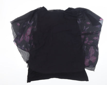 Womens UK Size 16 Ulla Popken Black Tunic Blouse