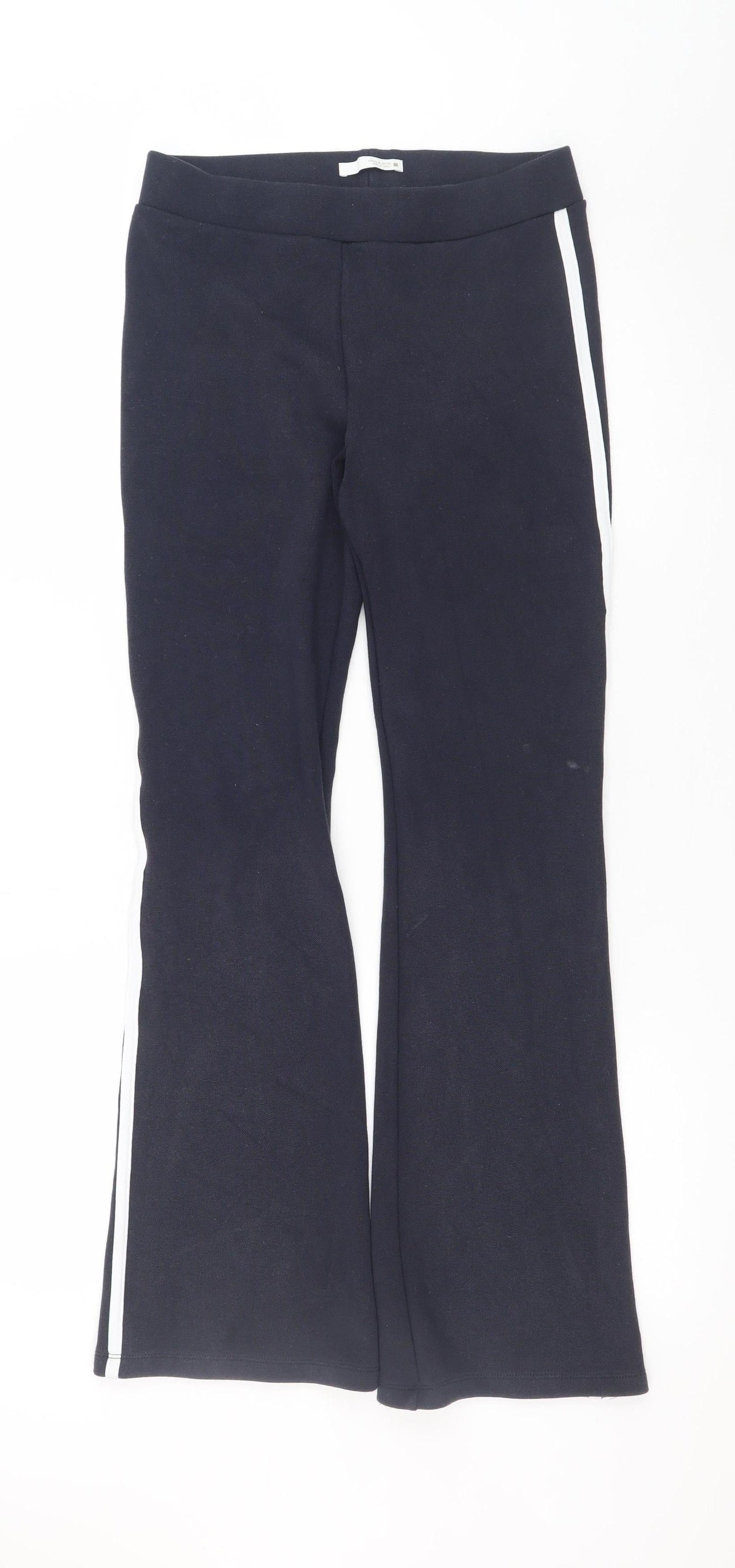 Womens UK Size M Zara Regular Fit Casual Travel Black Trousers