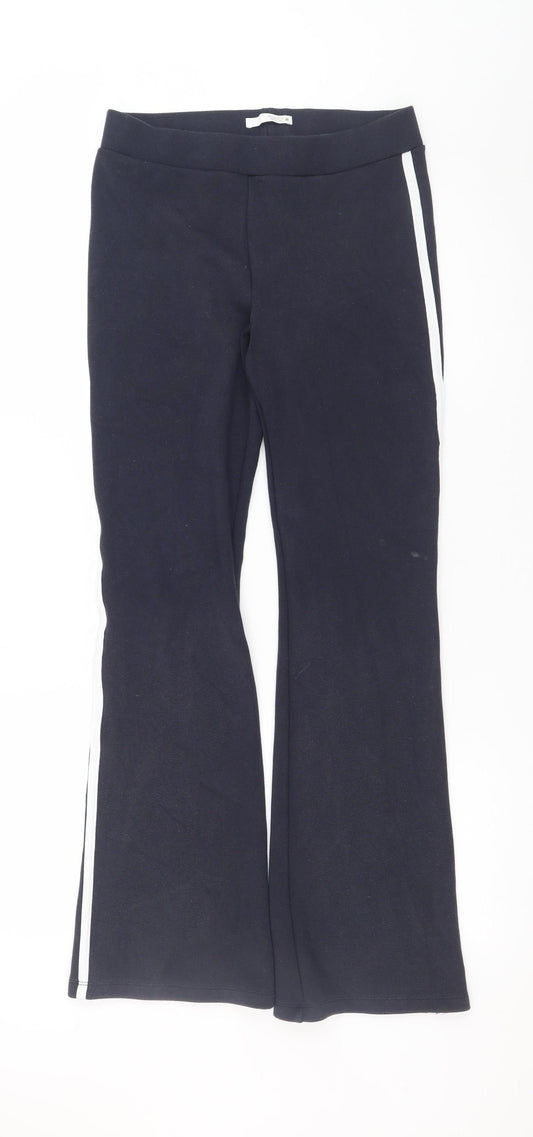 Womens UK Size M Zara Regular Fit Casual Travel Black Trousers