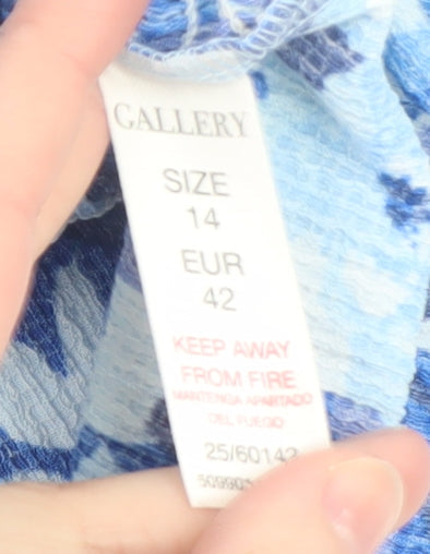Womens UK Size 14 Gallery Blue Wrap Blouse
