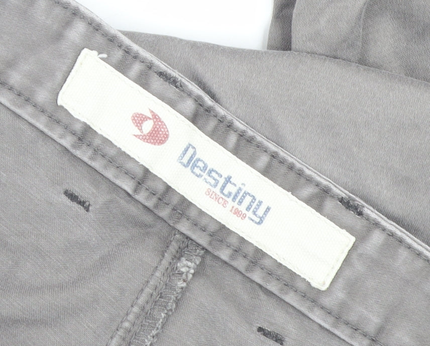 Mens UK Size 44 Destiny Regular Fit Chino Grey Trousers