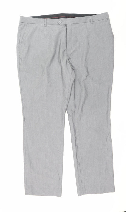 Mens UK Size 42 NEXT Regular Fit Dress Pants Grey Trousers