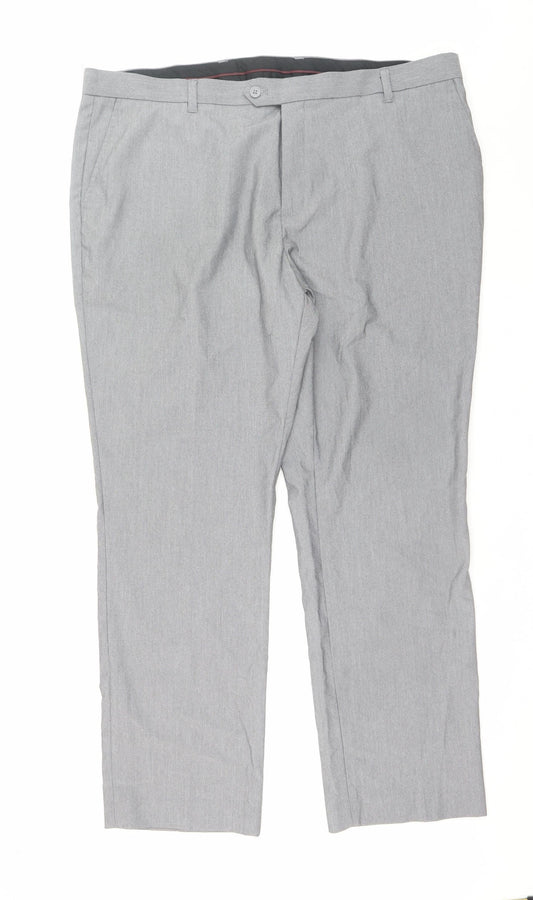 Mens UK Size 42 NEXT Regular Fit Dress Pants Grey Trousers