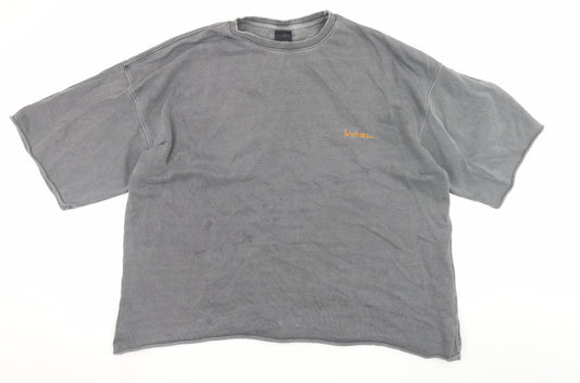 Iets Frans Men’s Grey Relaxed Fit Cotton T-Shirt M