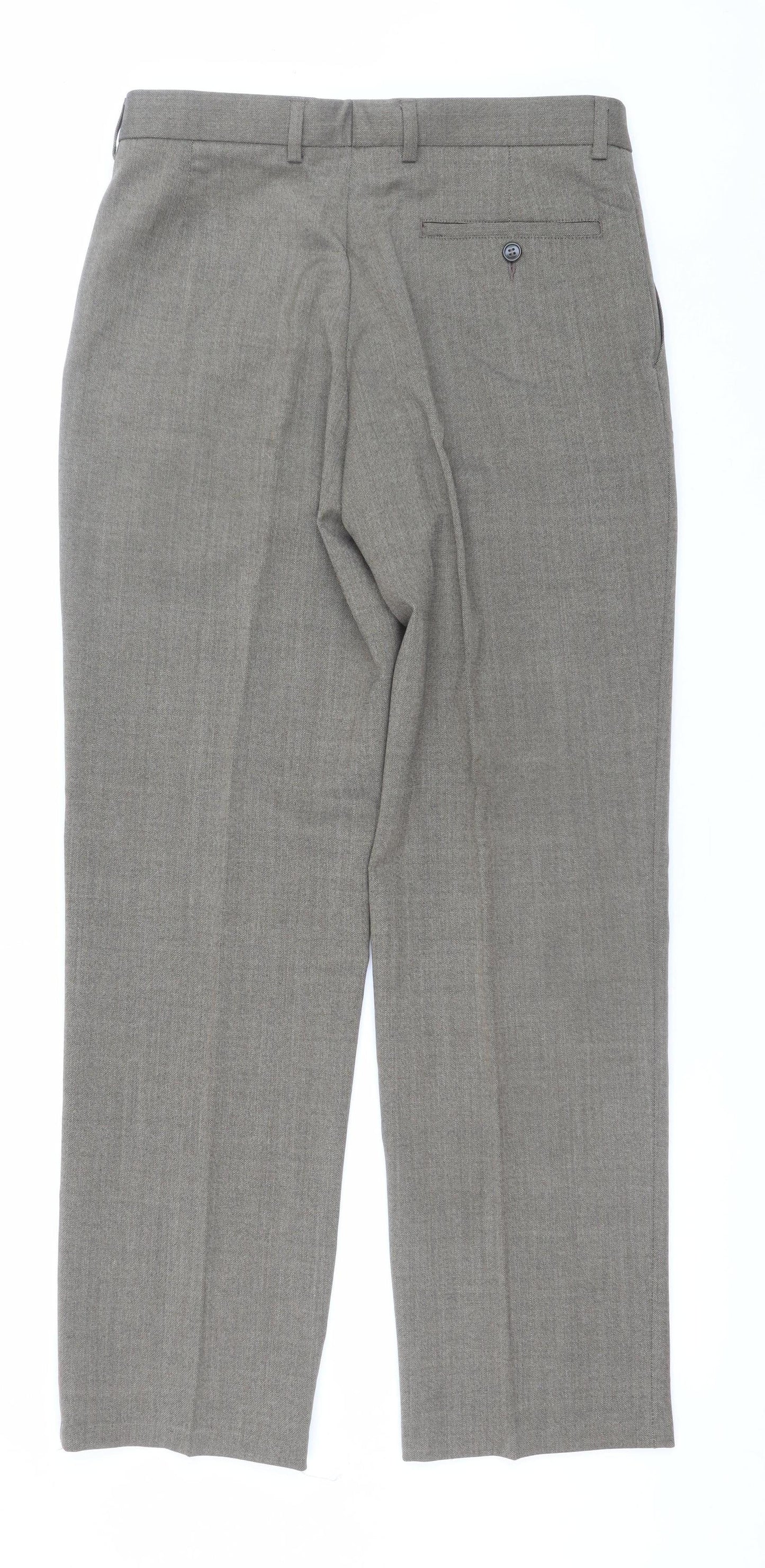 Mens UK Size 32/31 Marks and Spencer Regular Fit Dress Pants Beige Trousers
