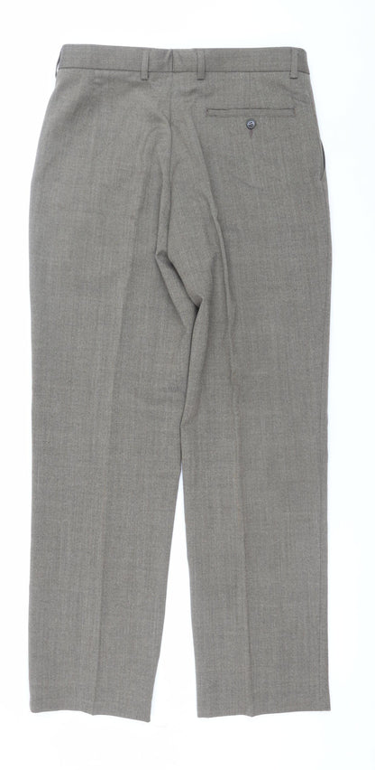 Mens UK Size 32/31 Marks and Spencer Regular Fit Dress Pants Beige Trousers