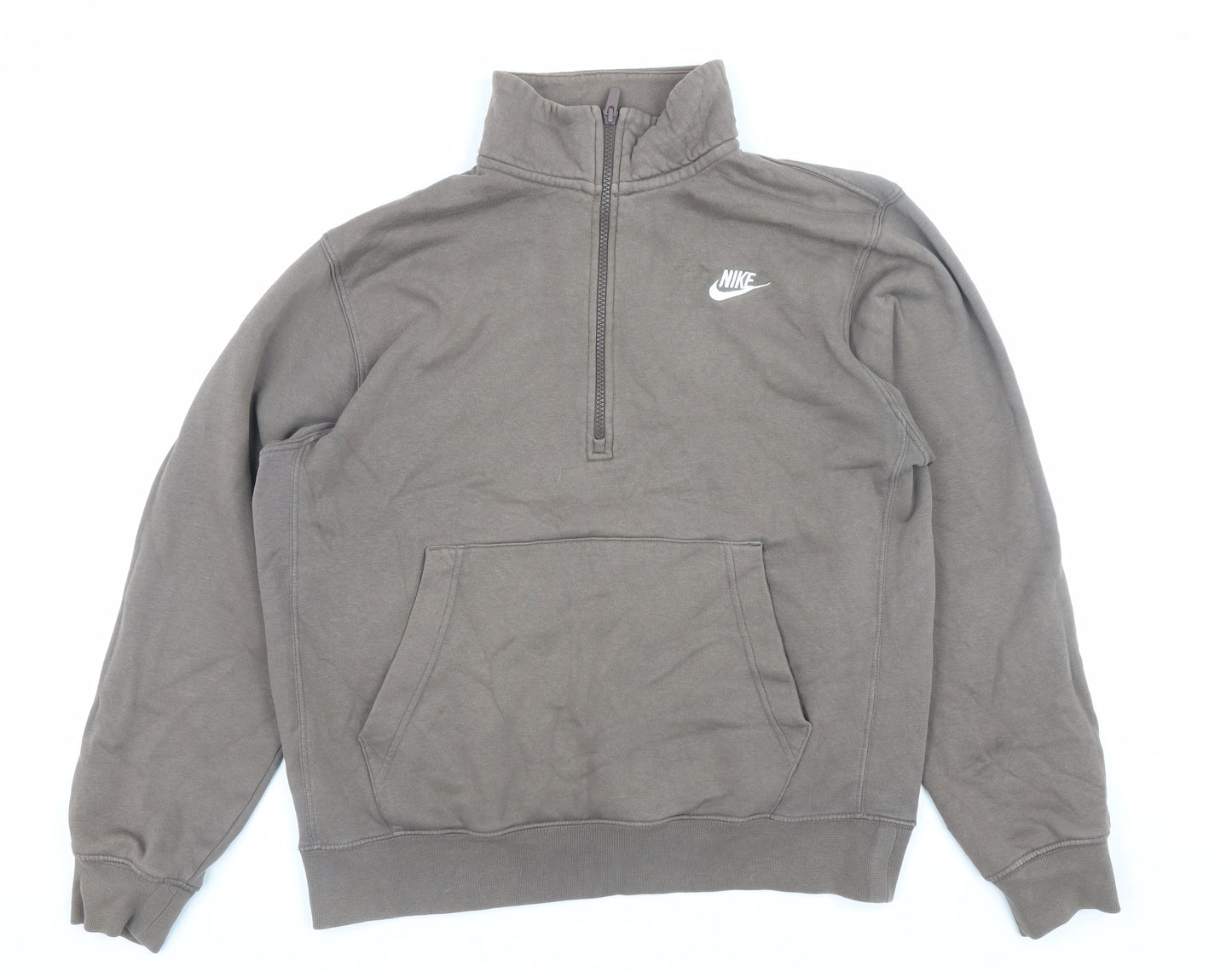 Mens UK Size S Nike Brown 1/2 Zip Sweatshirt
