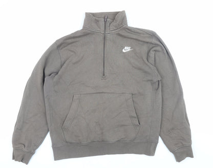 Mens UK Size S Nike Brown 1/2 Zip Sweatshirt