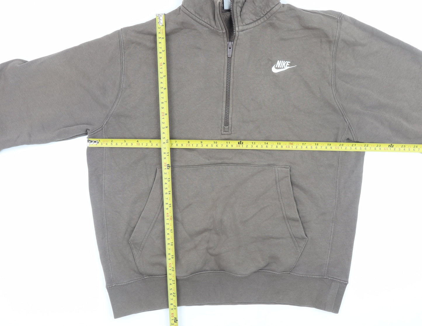 Mens UK Size S Nike Brown 1/2 Zip Sweatshirt