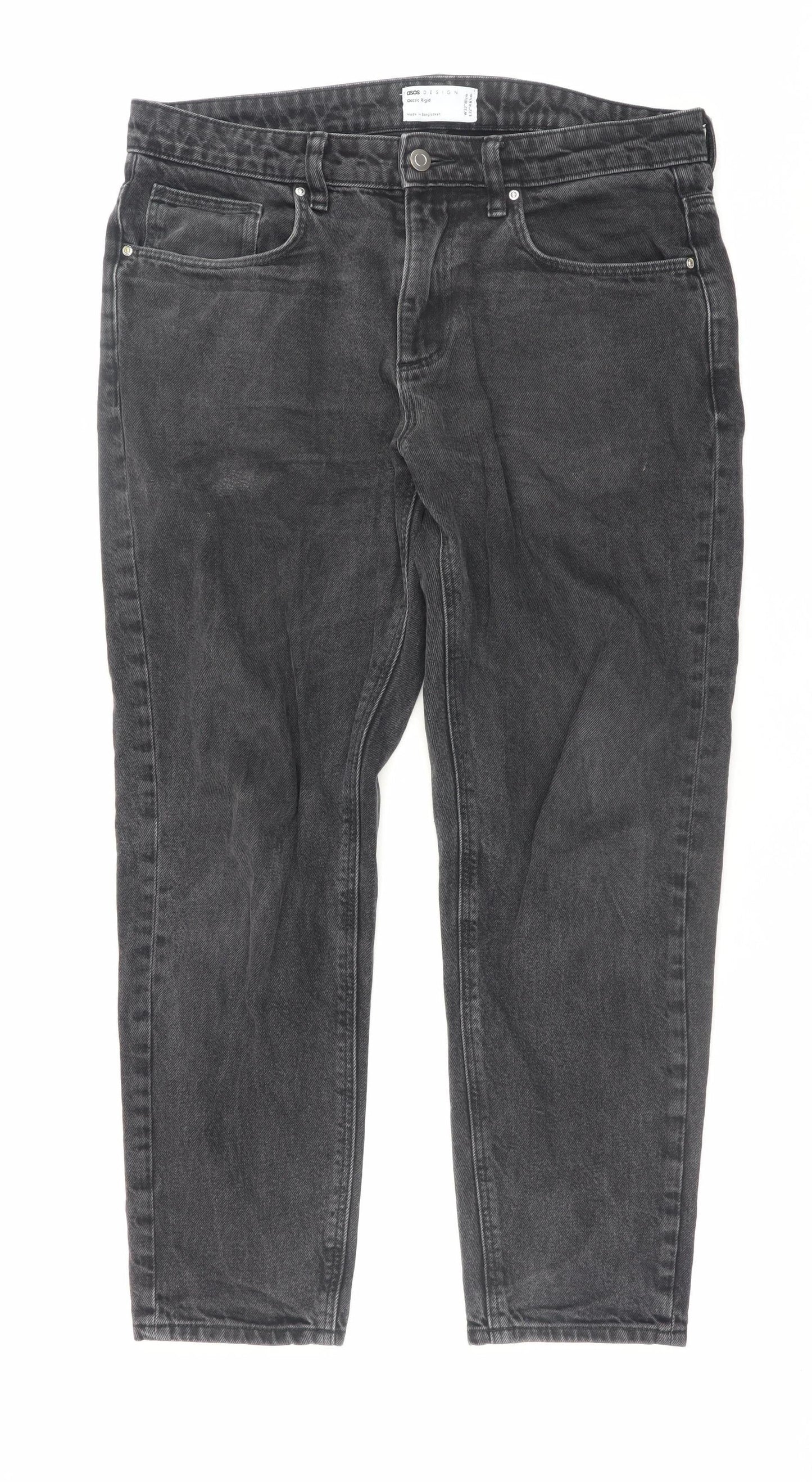 Womens UK Size 32 ASOS Classic Fit Straight Black Jeans