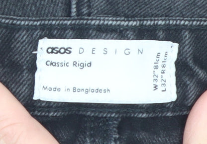 Womens UK Size 32 ASOS Classic Fit Straight Black Jeans