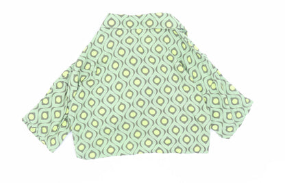 Womens UK Size M Noisy may Green Cropped Button-Up
