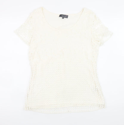Womens UK Size 12 Marks and Spencer Ivory Lace Blouse